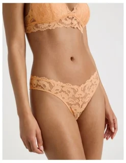 Chloe & Lola Lola Broderie Lace V Cut Brazilian in Apricot