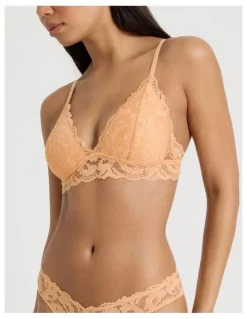 Chloe & Lola Lola Broderie Lace Longline Bralette in Apricot