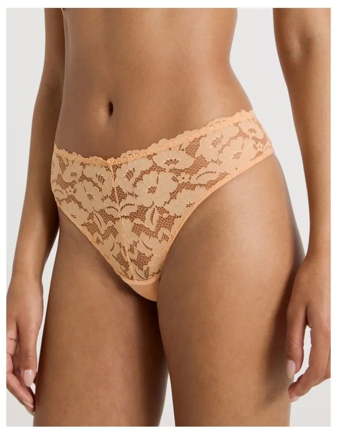 Chloe & Lola Lola Broderie Lace G-String in Apricot