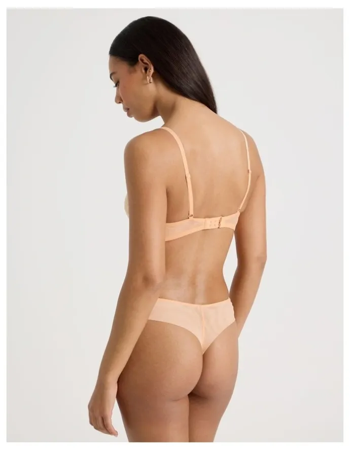 Chloe & Lola Lola Broderie Lace G-String in Apricot