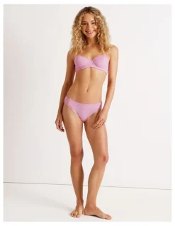 Chloe & Lola Lola Cotton Rib Balconette Bra in Pink