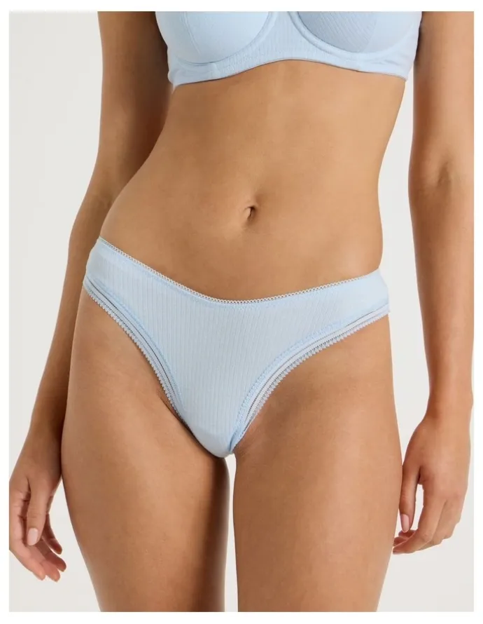 Chloe & Lola Lola Cotton Rib Brazilian in Blue