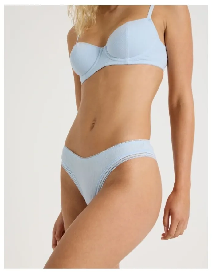 Chloe & Lola Lola Cotton Rib Brazilian in Blue