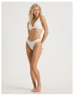 Chloe & Lola Lola Cotton Rib Triangle Bralette in White