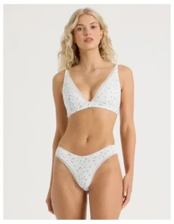 Chloe & Lola Lola Cotton Rib Triangle Bralette in White