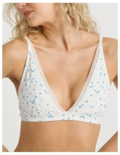 Chloe & Lola Lola Cotton Rib Triangle Bralette in White