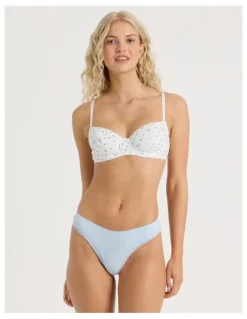 Chloe & Lola Lola Cotton Rib Balconette Bra in White