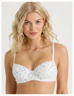 Chloe & Lola Lola Cotton Rib Balconette Bra in White
