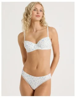 Chloe & Lola Lola Cotton Rib Balconette Bra in White