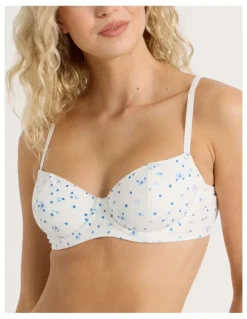 Chloe & Lola Lola Cotton Rib Balconette Bra in White
