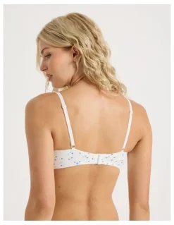 Chloe & Lola Lola Cotton Rib Balconette Bra in White