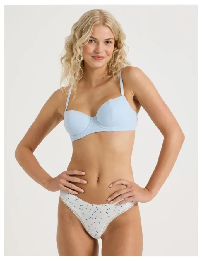 Chloe & Lola Lola Cotton Rib Brazilian in White