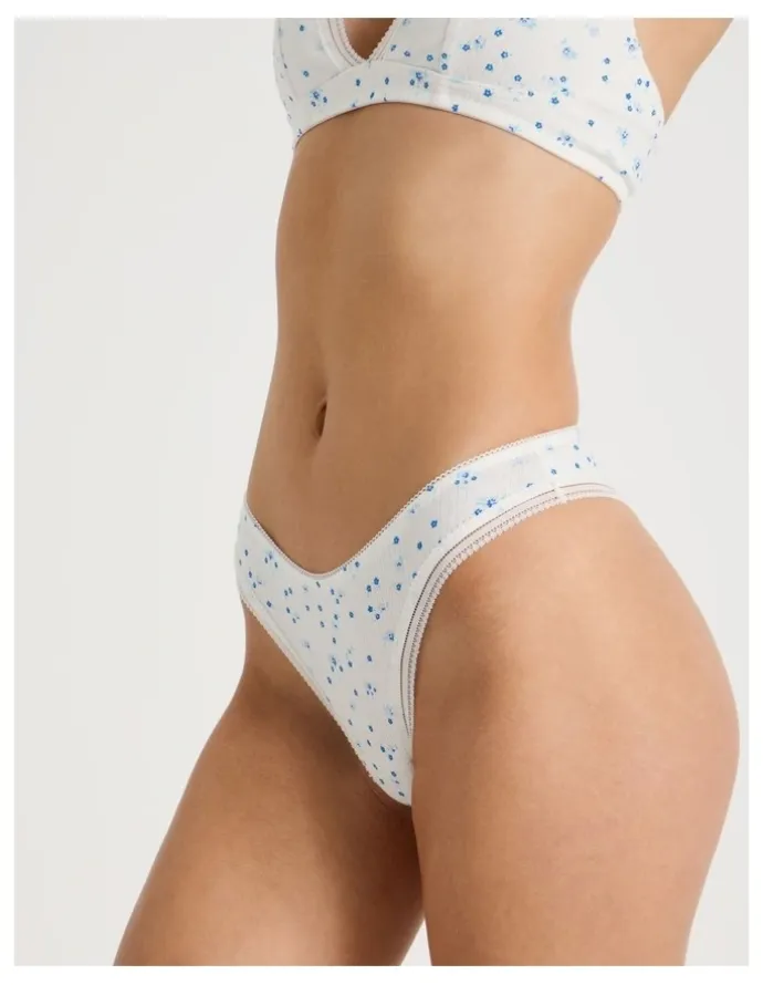 Chloe & Lola Lola Cotton Rib Brazilian in White