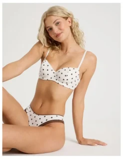 Chloe & Lola Lola Cotton Rib Balconette Bra in White