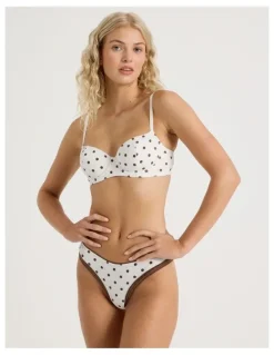 Chloe & Lola Lola Cotton Rib Balconette Bra in White