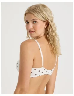 Chloe & Lola Lola Cotton Rib Balconette Bra in White