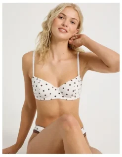 Chloe & Lola Lola Cotton Rib Balconette Bra in White