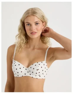 Chloe & Lola Lola Cotton Rib Balconette Bra in White