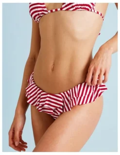 Chloe & Lola Lola Fifi Frill Swim Bottom in Chilli Red Stripe