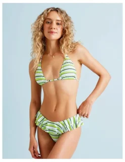 Chloe & Lola Lola Fifi Frill Swim Bottom in Apple Stripe Print