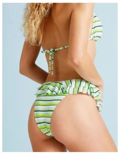 Chloe & Lola Lola Fifi Frill Swim Bottom in Apple Stripe Print