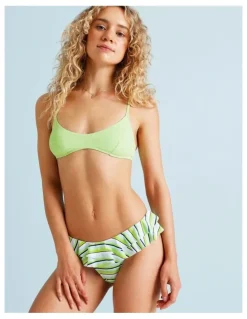 Chloe & Lola Lola Fifi Frill Swim Bottom in Apple Stripe Print