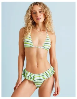 Chloe & Lola Lola Fifi Frill Swim Bottom in Apple Stripe Print