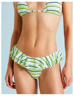 Chloe & Lola Lola Fifi Frill Swim Bottom in Apple Stripe Print