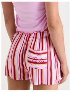 Chloe & Lola Lola Flannelette Boxer Short in Sweet Stripe Print