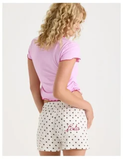 Chloe & Lola Lola Flannelette Boxer Short in Chocolate Spot Print