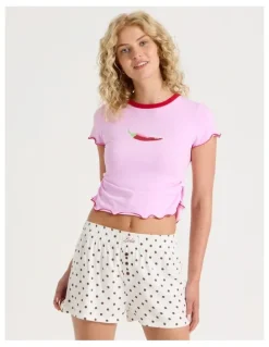 Chloe & Lola Lola Flannelette Boxer Short in Chocolate Spot Print