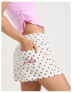 Chloe & Lola Lola Flannelette Boxer Short in Chocolate Spot Print