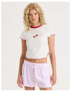 Chloe & Lola Lola Flannelette Boxer Short in Pink Gingham Print
