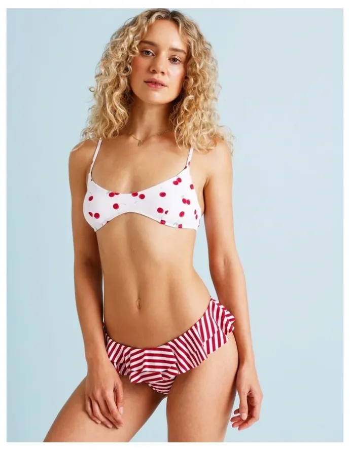 Chloe & Lola Lola Florence Bikini Top in Cherry Ditsy Print