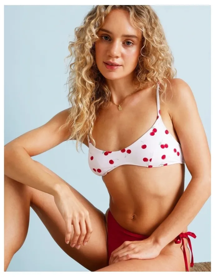 Chloe & Lola Lola Florence Bikini Top in Cherry Ditsy Print