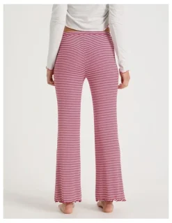 Chloe & Lola Lola Fluted Rib Pants in Chilli Red Y/D Stripe