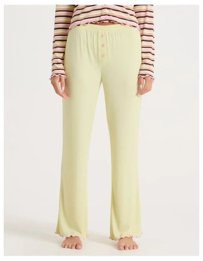 Chloe & Lola Lola Fluted Rib Pants SCLW26826LY in Yellow