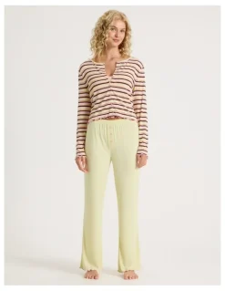 Chloe & Lola Lola Fluted Rib Pants SCLW26826LY in Yellow
