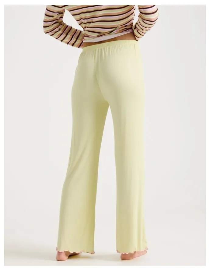 Chloe & Lola Lola Fluted Rib Pants SCLW26826LY in Yellow