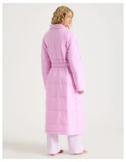 Chloe & Lola Lola Quilted Robe in Fairy Floss Pink