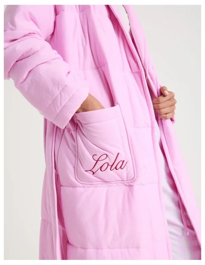 Chloe & Lola Lola Quilted Robe in Fairy Floss Pink