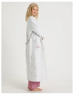 Chloe & Lola Lola Quilted Robe in Grey Marle