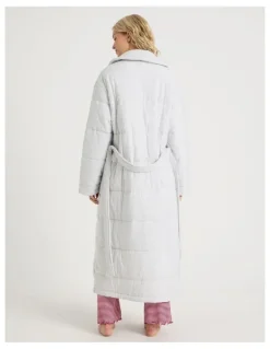 Chloe & Lola Lola Quilted Robe in Grey Marle