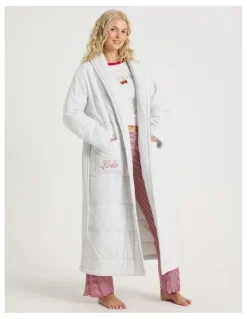 Chloe & Lola Lola Quilted Robe in Grey Marle