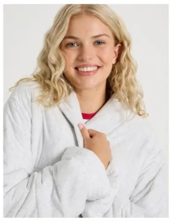 Chloe & Lola Lola Quilted Robe in Grey Marle