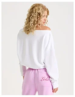 Chloe & Lola Lola Scuba Off Shoulder Sweat in Ivory