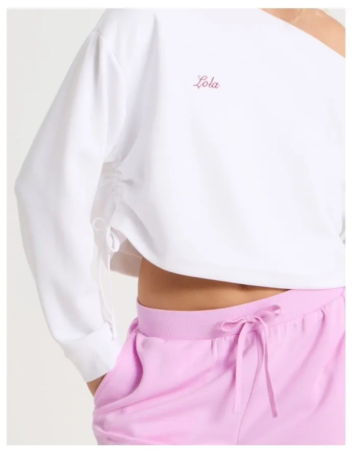 Chloe & Lola Lola Scuba Off Shoulder Sweat in Ivory