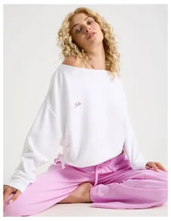 Chloe & Lola Lola Scuba Off Shoulder Sweat in Ivory