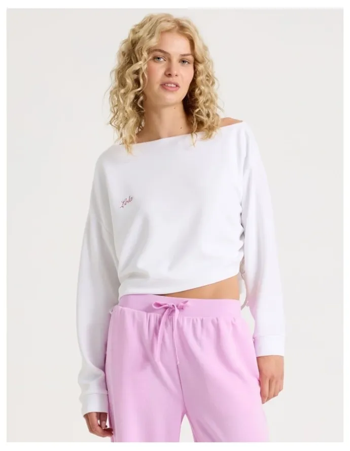 Chloe & Lola Lola Scuba Off Shoulder Sweat in Ivory