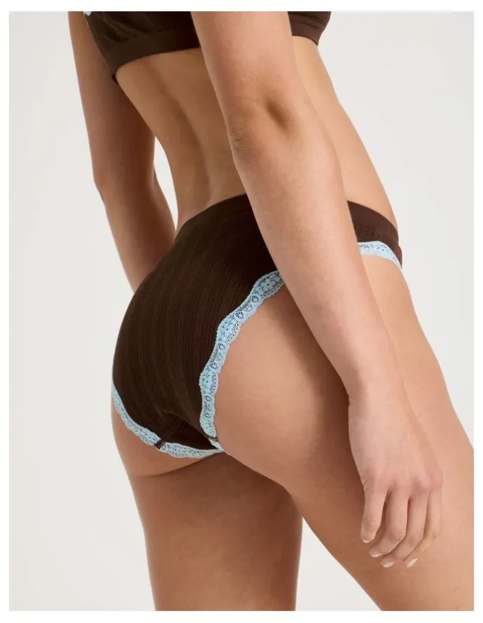 Chloe & Lola Lola Seamless Pointelle Bikini in Brown